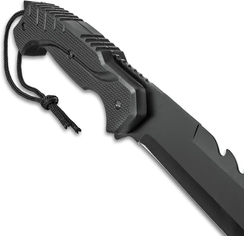 Vista 6 de Swamp Master Machete Knife Funda incluida Hoja de acero inoxidable Mango de TPU texturizado Cordón Longitud total de 24 pulgadas