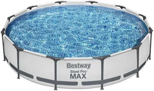 Vista 6 de Bestway Steel Pro MAX - Piscina sobre el suelo (12 pies x 30 pulgadas) Piscina familiar redonda para patio trasero al aire libre con forro