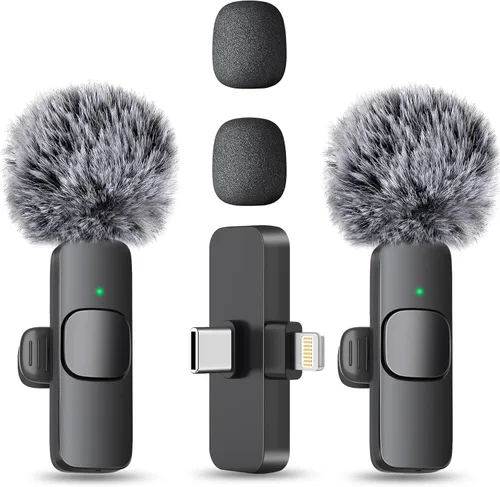 Vista 11 de MAYBESTA Micrófono Lavalier inalámbrico para iPhone y teléfono Android, micrófono de solapa Bluetooth para grabación de video con estuche de carga