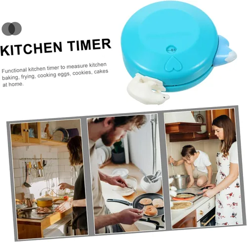 Vista 3 de Cartoon Mechanical Timer Magnetic Kitchen Timer for Cooking Studying Work Cute Iceberg Bear Design with Buzzer for Management and Home Decor