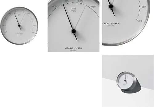 Vista 5 de Georg Jensen Henning Koppel barómetro 3.9 inch acero/Blanco