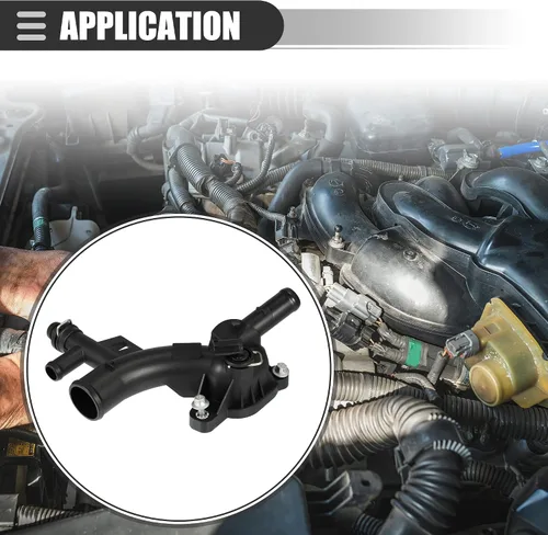Vista 3 de Motoforti Salida de agua para carcasa del refrigerante del motor, manguera de refrigerante del motor, para Chevrolet Cruze 2011-2016, caucho ABS