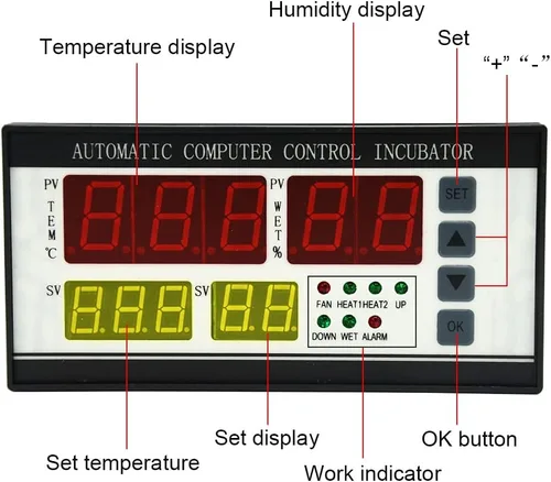 Vista 4 de Sistema de control automático para máquina de incubadora de huevos y máquina de control de temperatura y humedad (XM-18ZP)