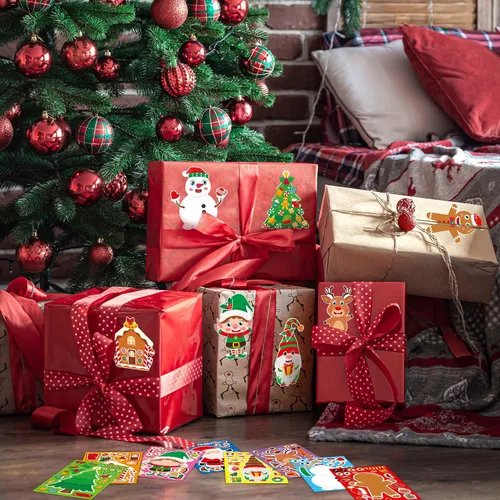 Vista 6 de SmilinFit Calcomanías de Navidad, rellenos de calcetines para niños pequeños, manualidades de Navidad para niños, suministros de recuerdos