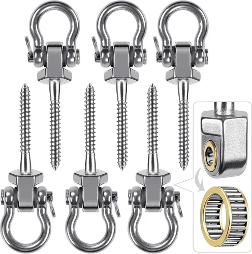 Vista 10 de 2 perchas de columpio resistentes con rodamientos, accesorios de columpio de acero inoxidable para vigas de madera y metal, ganchos para colgar
