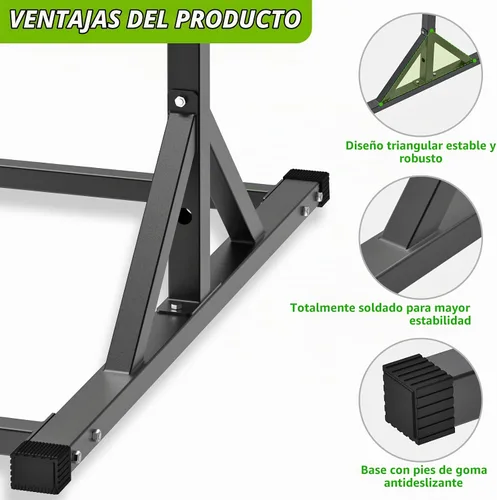 Vista 5 de SELEWARE Dip Bar Attachment for Power Rack, 2 x 2 Tube, Multi Grip Handle Estante de 2" x 2" con orificio de 1