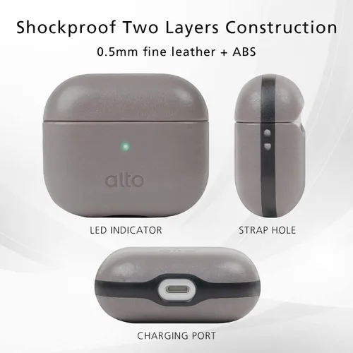 Vista 8 de Alto Funda protectora de cuero para Airpods 3, funda de carga, accesorios de cuero de anilina italiana para Apple AirPods 3 hombres y mujeres