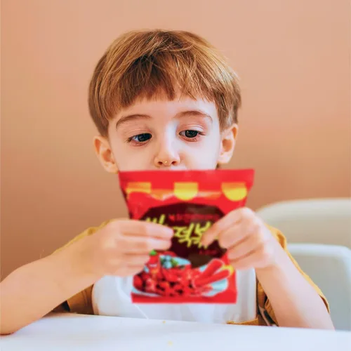 Vista 7 de Korean 4 Snacks Arroz picante Tteokbokki, Jjangiya, Snack en forma de concha, golosinas para niños marinos, estudiantes universitarios, adultos
