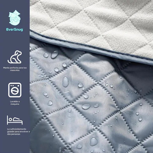 Vista 4 de EverSnug Manta Grande Impermeable para Exteriores - Forro Polar Acolchado Premium Extra Grueso, Impermeable y Resistente al Viento, Ideal