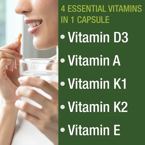 Vista 3 de Peak Performance Vitaminas D 5,000 UI + A + K + E Todo en 1 Cápsula Vegana Fácil de Tragar. Suplemento Vitamínico ADK con E D3 K2. Vitaminas