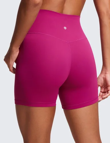 Vista 2 de CRZ YOGA Butterluxe - Pantalones cortos cruzados para mujer de 5 pulgadas, con cintura alta, para entrenamiento, yoga, suaves como la mantequilla