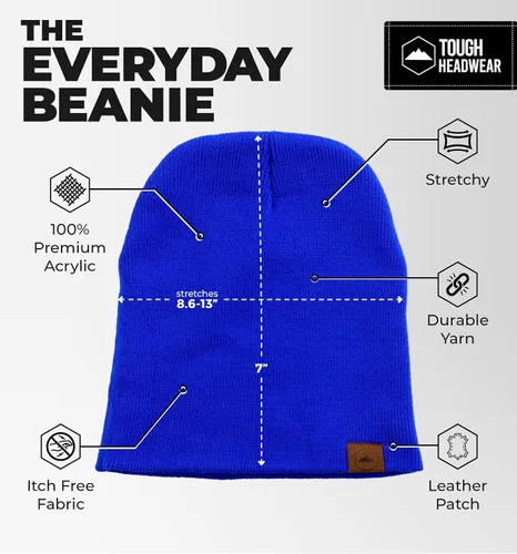 Vista 15 de Tough Headwear Daily Knit Beanie – Gorros para hombre – Sombreros de invierno para hombres y mujeres – Sombreros de punto cálidos para clima frío