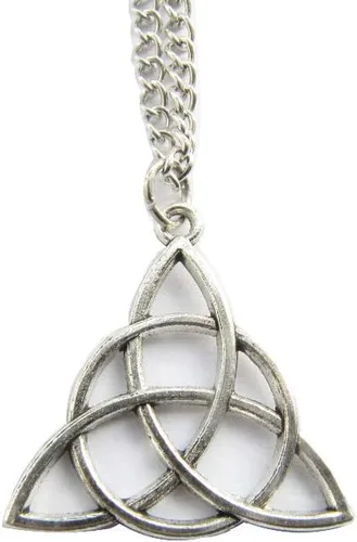 Vista 4 de Collar Colgante Triquetra Nudo Celta Plata Alternativa Pagan Encantado, Plata