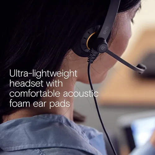 Vista 9 de EPOS Sennheiser Consumer Audio SC 60 USB ML (504547) - Auriculares empresariales de doble cara Para Skype Empresarial con sonido HD, micrófono