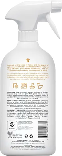 Vista 7 de ATTITUDE Spray limpiador de baño, verificado por EWG, a base de plantas y vegano, seguro para superficies de baño, azulejos, bañeras, paredes