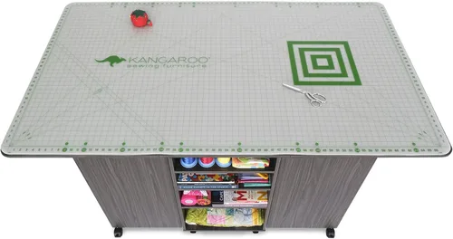 Vista 7 de Kangaroo Kookaburra Mesa de corte – Estación de trabajo grande de costura, acolchado y manualidades con superficie expandible de 70 x 40 pulgadas