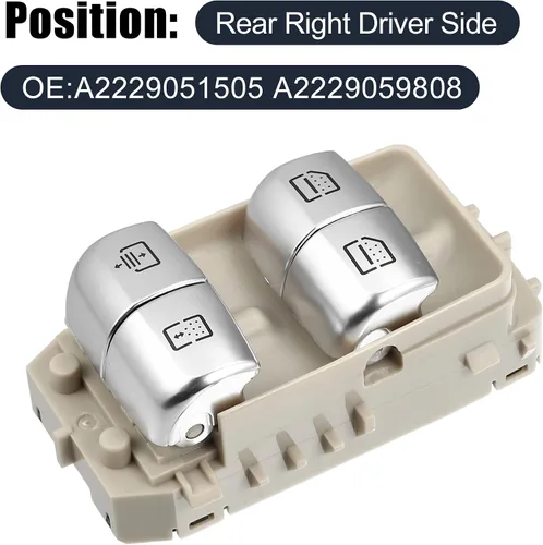 Vista 2 de X AUTOHAUX Interruptor de elevalunas eléctrico trasero derecho A2229051505 A2229059808 para Mercedes E200 E200d E250 E300 E350d E350e E400 E43 W213