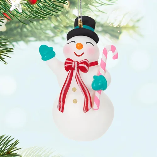 Vista 6 de Hallmark Keepsake Mini adorno de Navidad de 1.45 pulgadas, muñeco de nieve nostálgico, muñeco de nieve para coleccionistas, regalos