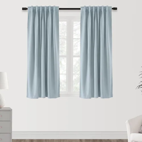 Vista 69 de SHINELAND Cortinas opacas cortas para ventanas de dormitorio, cortinas de baño, 45 pulgadas de largo