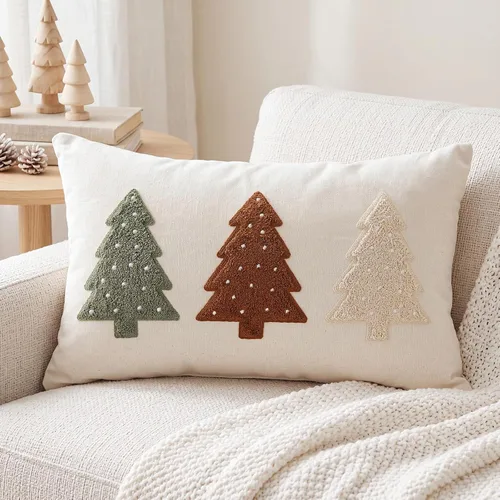 Vista 12 de Boao Merry & Bright - Fundas de almohada lumbar de 12 x 24 pulgadas Rojo Blanco