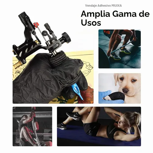 Vista 6 de 24 cubiertas elásticas autoadhesivas para máquina con cinta de agarre de tatuaje, color negro