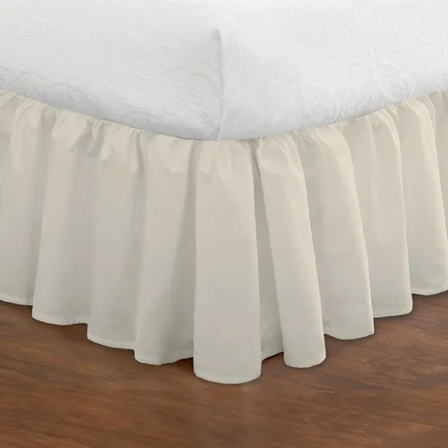 Vista 8 de Faldón plisado de popelina para cama tamaño California King, de Fresh Ideas Blanco