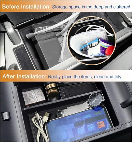 Vista 3 de Organizador de Consola Central Tucson NX4 2022 Compatible con Bandeja de Consola de Camioneta Pickup Santa Cruz 2022 2023, Caja de Reposabrazos