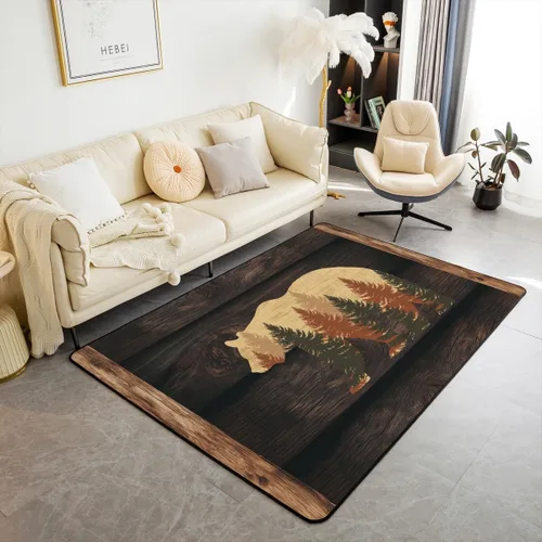 Vista 16 de Castle Fairy Bear Family - Alfombra antideslizante de 3 x 5 pies, diseño de animales salvajes, color negro, para niños, adolescentes y adultos