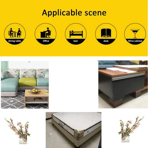 Vista 4 de Patas rectangulares elevadas de 2.0 in, bloque de madera maciza, patas de sofá, patas de muebles, patas de mesa de café, patas de cama, patas
