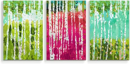 Vista 25 de wall26 3 Panel Canvas Wall Art Silver Birch Pictures Home Wall Decorations for Bedroom Living Room Paintings Canvas Prints Framed - 16"x24" x 3