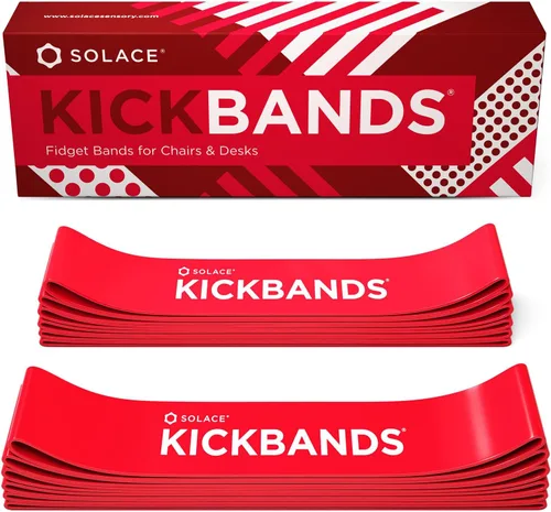 Vista 10 de KICK BANDS Bandas para sillas para niños con pies inquietos, paquete de 3 bandas para aliviar la ansiedad con TDAH para sillas y escritorios