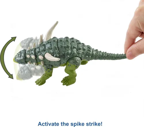Vista 2 de Mattel Jurassic World - Figura de acción de dinosaurio de fuerza feroz, juguete de dinosaurio Sauropelta con articulaciones móviles, escultura