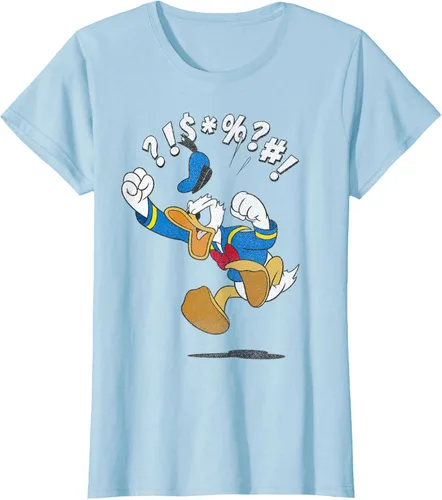 Vista 22 de Disney Mickey And Friends - Camiseta vintage de Donald Duck Angry Jump, Negro
