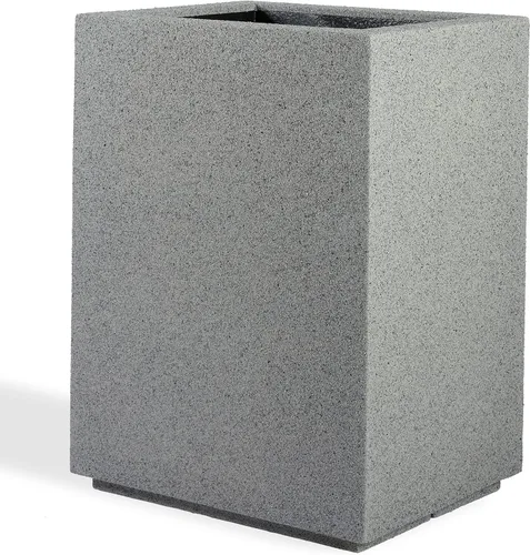 Vista 12 de PolyStone Cozumel - Maceta alta y moderna en columna para exteriores e interiores, 18" L x 23" A x 30" Al, ligera, resistente, resistente a