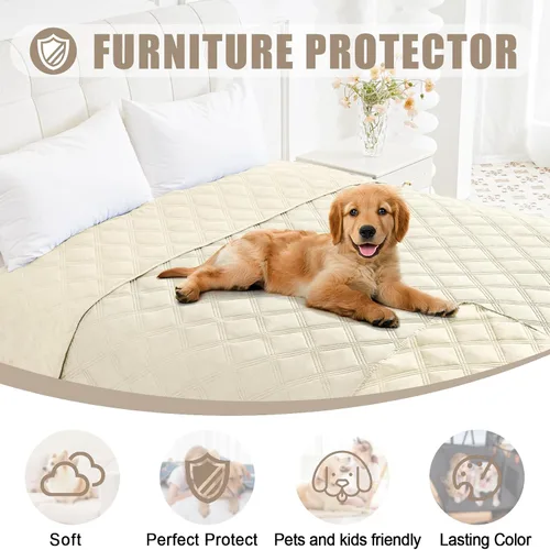 Vista 8 de Smiry Funda impermeable para cama de perro, manta reversible para mascotas para sofá Manta suave lavable para perro, funda a prueba de fugas