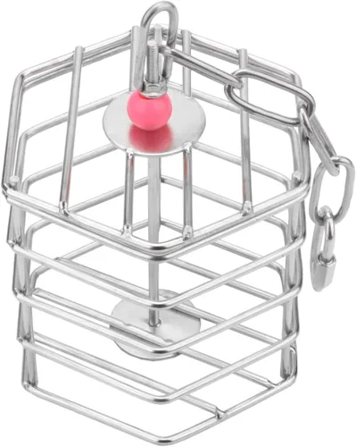 Vista 7 de Alimentador de forraje de acero inoxidable para pájaros, caja de alimentación colgante para guacamayo, cacatúa gris africana, cacatúa, jaula