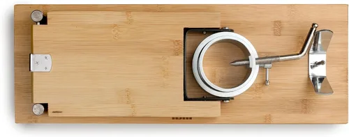 Vista 2 de IBILI Gastroteka - Jamonero plegable giratorio de bambú y acero inoxidable, 18.9 x 6.9 in