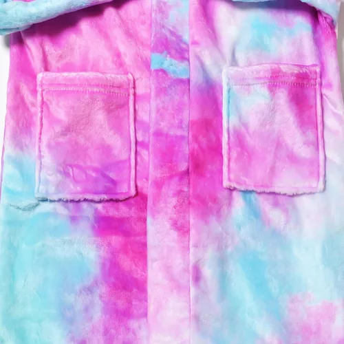 Vista 4 de Qpancy Bata de baño para niñas, suave felpa de forro polar, ropa de dormir