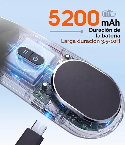 Vista 3 de ChillGo - Ventilador de cuello, 4 ventiladores portátiles plegables Turbo Negro