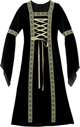 Vista 6 de YUUMIN Disfraz de princesa medieval para niñas, disfraz renacentista, vestido retro para Halloween, cosplay