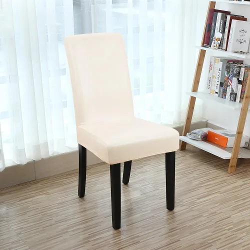 Vista 2 de YISUN Fundas para sillas de comedor, de piel sintética sólida, impermeable y resistente al aceite, fundas protectoras para sillas de comedor