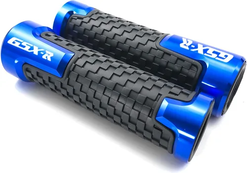 Vista 6 de Puños de motocicleta 78 pulgadas 0.866 in Universal antideslizante manillar Grips aluminio mango Grips para Suzuki GSXR 125 150 600 750 1000 (azul)