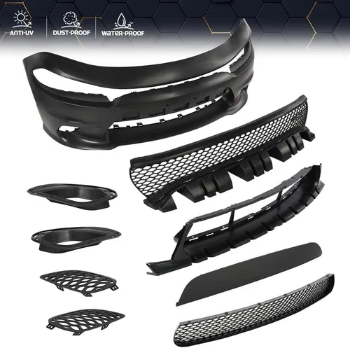 Vista 7 de PIT66 Kit de Reemplazo de Cuerpo para Parachoques Delantero Compatible con 2015 2016 2017 2018 2019 2020 2021 2022 Dodge Charger SRT Style Front
