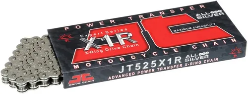 Vista 5 de JT Cadena JTC525X1R3104RL (Serie 525) Cadena de anillo en X resistente de acero negro de 104 eslabones con enlace de conexión