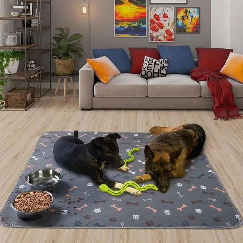 Vista 5 de Almohadillas lavables para orina para perros, paquete de 2 almohadillas reutilizables para cachorros, almohadillas de orina de perro de rápida