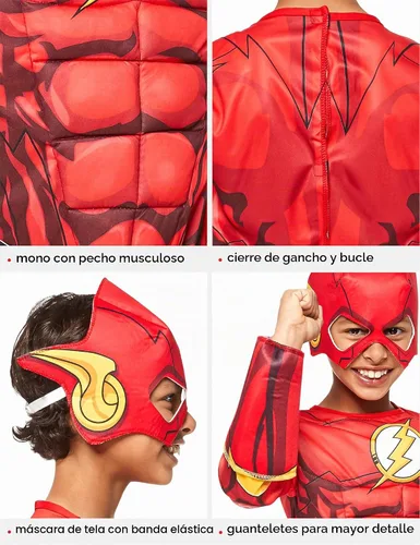 Vista 5 de Rubies at Party City DC Comics Superheroes: The Flash Costume for Kids, Boy's Costume