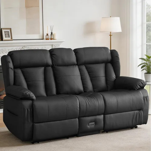 Vista 14 de Sofá biplaza reclinable manual de 59" reclinable doble para sala de estar