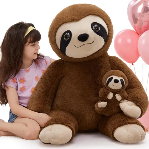 Vista 11 de MorisMos Oso de Peluche Gigante Animal de Peluche con Osos Bebé, 35.4'' Oso Grande de Peluche Mamá, 3 Pequeños Osos de Peluche Animales de Peluche a