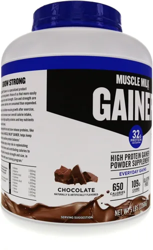 Vista 8 de Muscle Milk Gainer Proteína en Polvo, Chocolate, 32g Proteína, 5 Libras