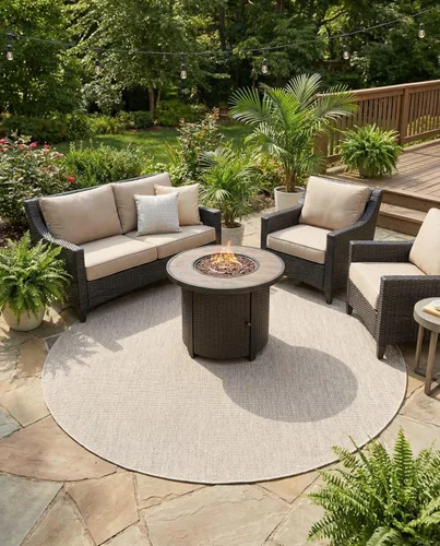 Vista 121 de Rugs.com Outdoor Solid Collection - Alfombra de pelo plano beige de 2 x 3 pulgadas, perfecta para entradas, cocinas, rincones de desayuno, piezas